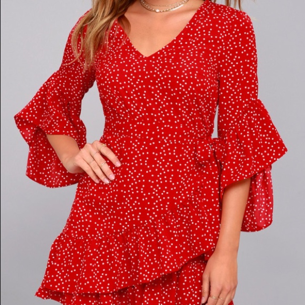 Red polka dot dress